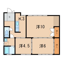 相馬駅 徒歩15分 1階の物件間取画像